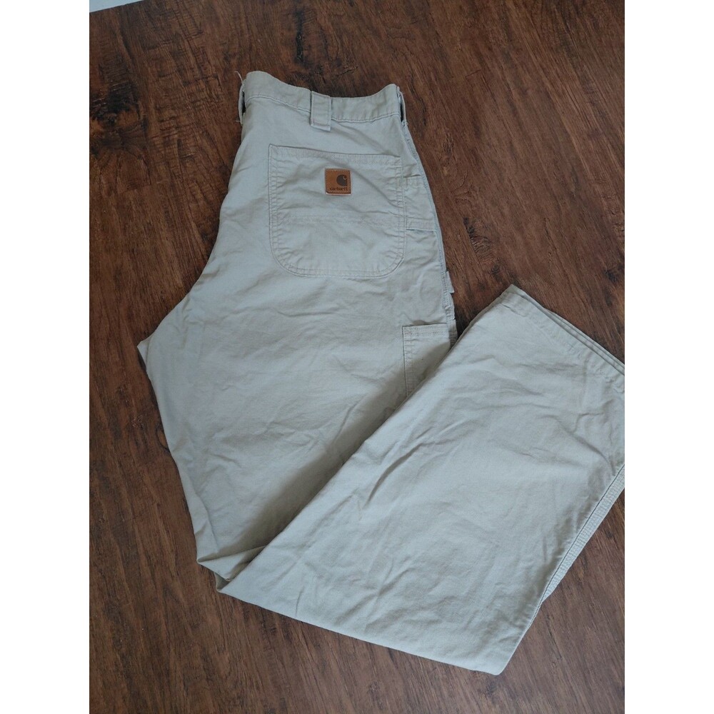 Carhartt Tan Khaki Work Dungaree Original Fit Pants Mens Size 36x32